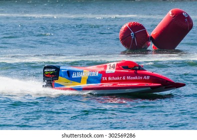 PORTO, PORTUGAL - AUGUST 1, 2015: Jonas Andersson (SWE) During The U.I.M. F1H2O World Championship In Porto, Portugal.