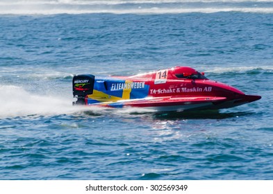 PORTO, PORTUGAL - AUGUST 1, 2015: Jonas Andersson (SWE) During The U.I.M. F1H2O World Championship In Porto, Portugal.