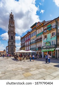 Porto, Portugal - August 11, 2019: The Clérigos Church. Church Of The Clergymen Is A Baroque Church In The City Of Porto, In Portugal.