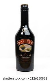 Porto, Portugal - Feb 20 2022: Baileys Irish Cream Bottle. Isolated On White.