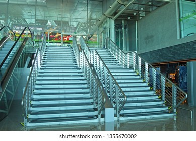 Porto, Portugal - May 1, 2018: Terminal Of The Porto International Airport Francisco Sá Carneiro, Portugal