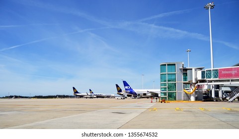 Porto, Portugal - May 1, 2018: Landing Tracks At The Francisco Sá Carneiro International Airport In Porto, Portugal