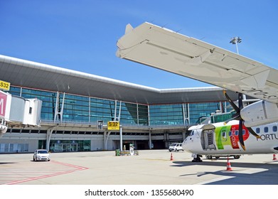 Porto, Portugal - May 1, 2018: Propeller Plane For Passengers At The Francisco Sá Carneiro International Airport In Porto, Portugal