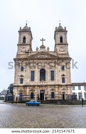 Porto, Portugal: Retro image of the facade of the church of Our Lady of Lapa