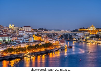 Porto With The River Douro Before Sunrise