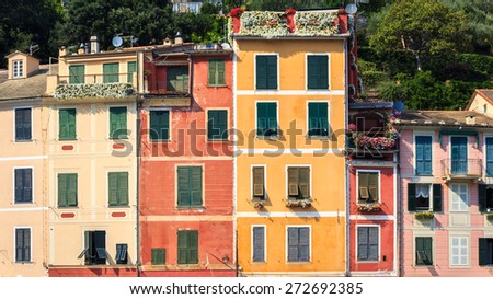 Portofino close up of historical buildings