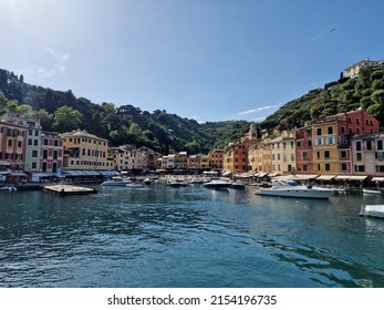 PORTOFINO, ITALY - MAY 8 2022 - The Lamborghini Bull Run Celebrates Over 50 Years With An Epic Road Trip Through Italy