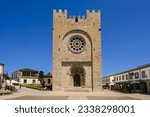Portomarin, Spain- July 27, 2023: View of the Church San Nicolas de Portomarin