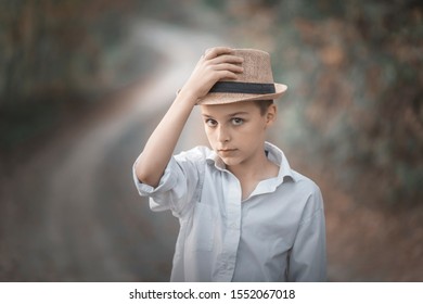 Portrait Of A 10 Year Old Boy Outdoor