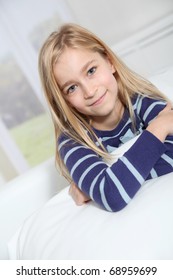 Portrait of 10-year-old blond girl