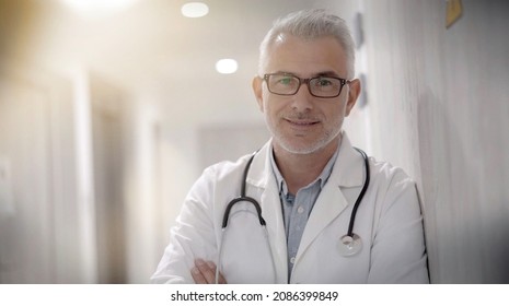 Portrait Of A 40 Year Old Doctor In His Office