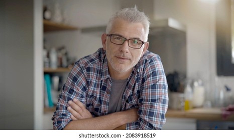 Portrait Of A 40 Year Old Man Wearing Glasses