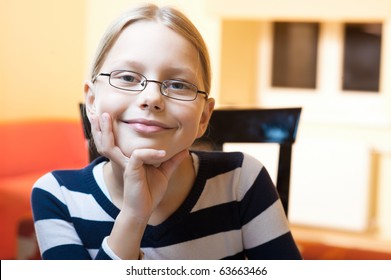 Portrait of 9-10 years old schoolgirl