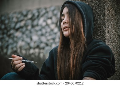 Portrait Addict Drug Asian Woman Stock Photo 2045070212 | Shutterstock