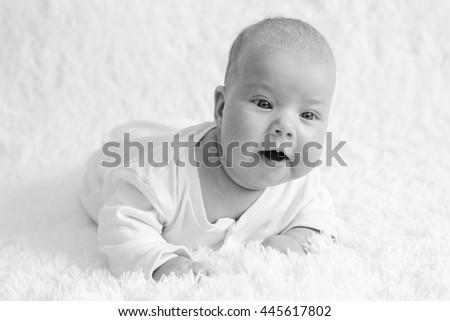 Similar – Portrait of 3 month old baby smiling.