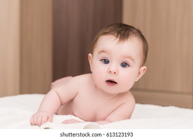 cute baby girl with blue eyes