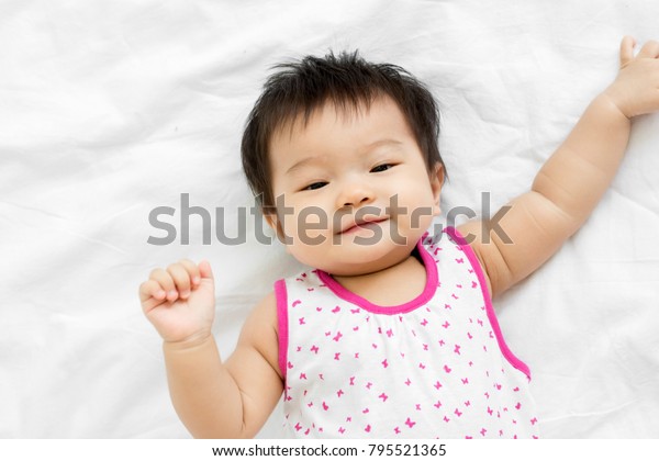Portrait Adorable Baby Girl Lying On Stock Photo 795521365 | Shutterstock