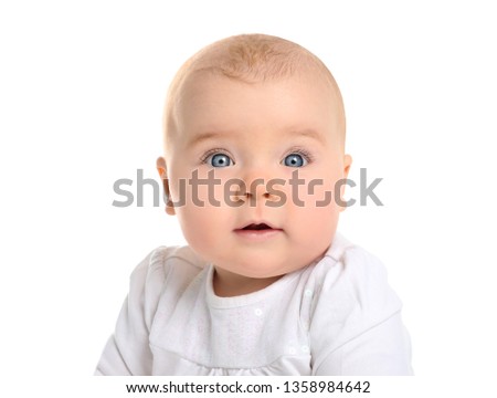 Similar – Image, Stock Photo Portrait of a three month old baby