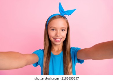 Portrait Adorable Cute Girl Make Selfie Stock Photo 2185655557 ...