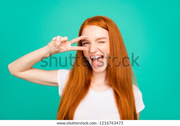 Portrait Adorable Positive Cheerful Glad Cute Stock Photo Edit