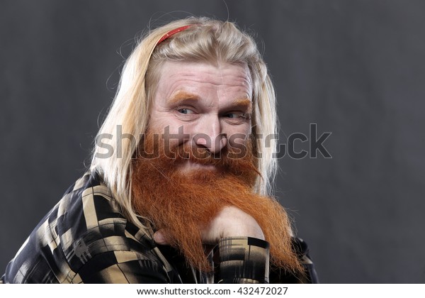 Portrait Adult Man Red Beard Mustache Stock Photo Edit Now 432472027