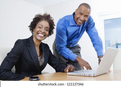 Portrait Of An African American Business People Working Together In Office