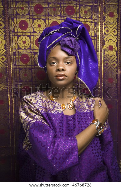 Portrait African American Woman Wearing Traditional Stock Photo (Edit ...