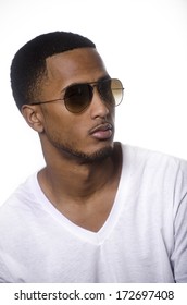 Portrait Of African American Young Man Wearing Sunglasses