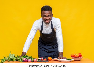 portrait of an african chef smiling