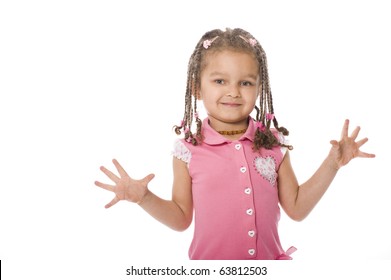 portrait of african girl with dreadlocks  isolated on white background
