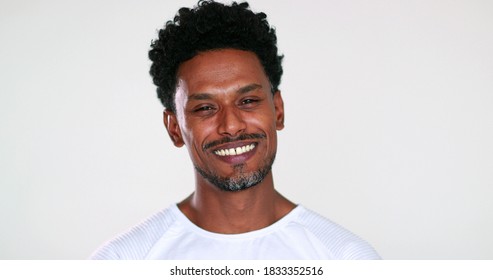 Portrait African Guy Nodding Yes To Camera Approving, Man Looking To Camera