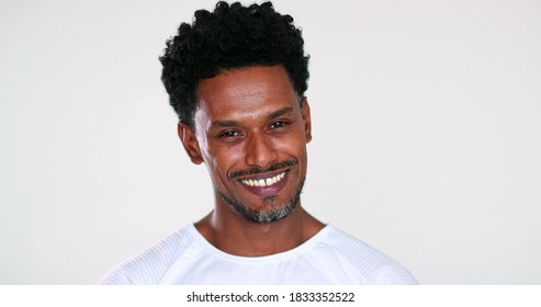 Portrait African Guy Nodding Yes To Camera Approving, Man Looking To Camera