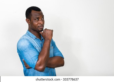 Portrait of African man thinking