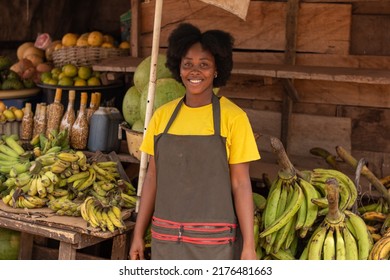 Portrait Of An African Market Woman Smiling