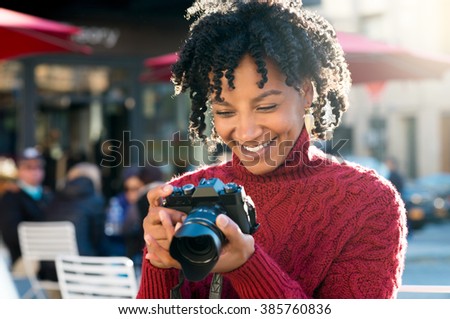 Similar – Image, Stock Photo Happy photographer is taking a photo