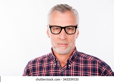 Portrait of aged handsome man with glasses