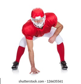 Portrait of American Football player. Isolated on white - Powered by Shutterstock