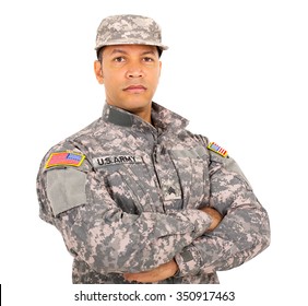 portrait of american military soldier with arms crossed - Powered by Shutterstock