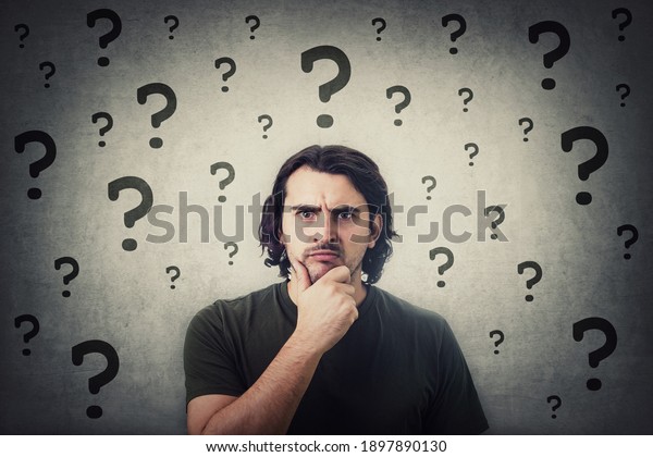 Portrait Angry Confused Young Man Looking Stock Photo 1897890130 ...