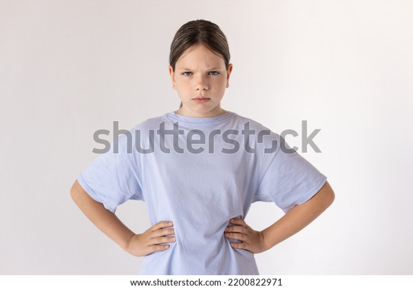 A Portrait Of Angry Toddler Girl At Summer Stock Photo Image 20864370