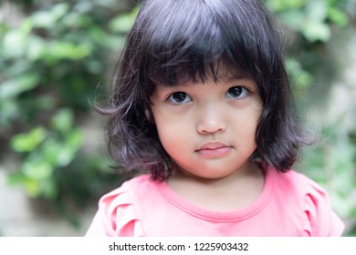 Portrait Angry Sad Asian Little Girl Stock Photo (Edit Now) 1225903432