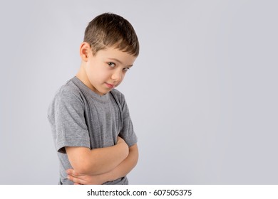 Portrait Angry Sad Little Boy Isolated Stock Photo 607505375 | Shutterstock