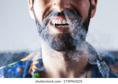 Portrait Anonymous Man Smoking Weed Stock Photo 1739963231 | Shutterstock