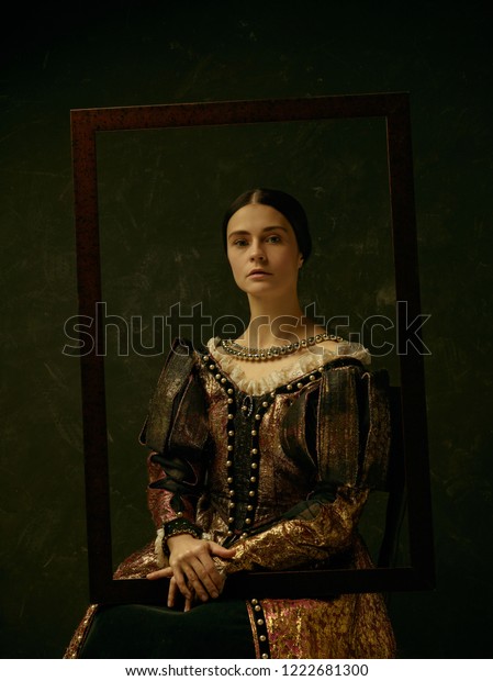 Portrait Antic Girl Wearing Princess Countess Stock Photo 1222681300 ...