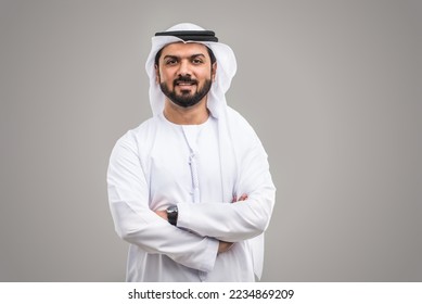 Portrait of arabic man with kandora in a studio - Shutterstock ID 2234869209