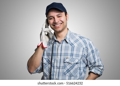 Portrait Of An Artisan Talking On The Phone