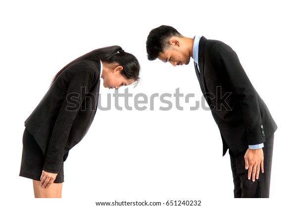 Portrait Asian Business Person Bowing Business Stock Photo (Edit Now ...