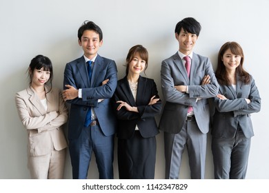 Portrait Of Asian Business Team On White Background