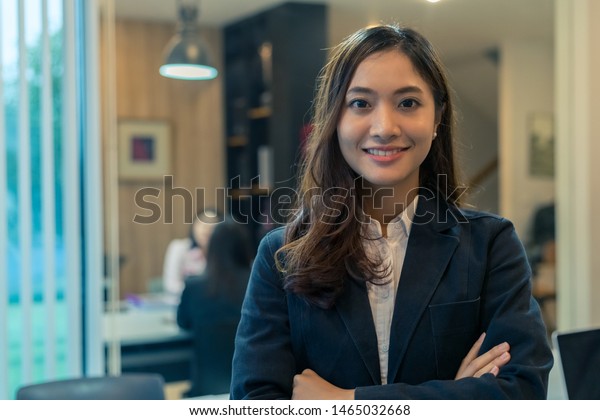 happy business woman asian