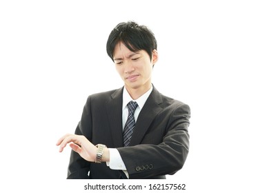 Portrait Of Asian Businessman Who Has No Time